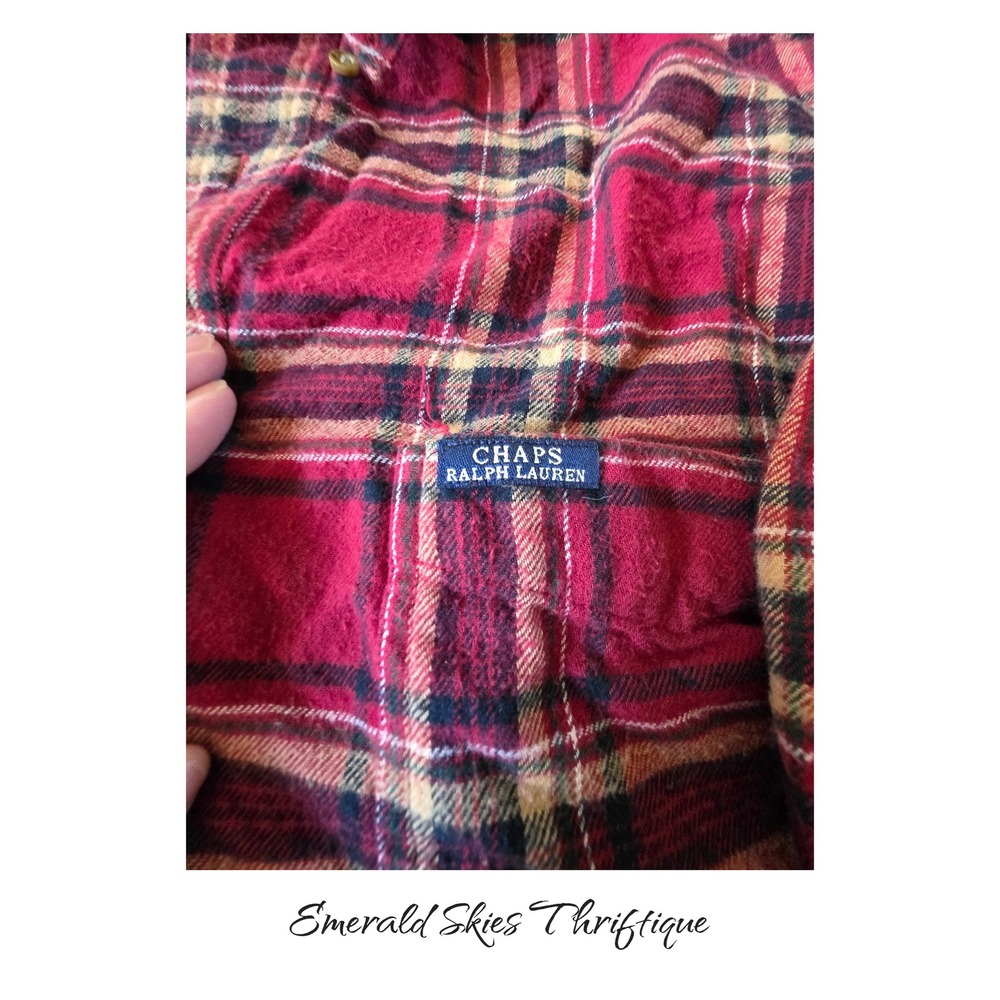 Mens chaps Ralph Lauren button down plaid shirt size XXL free shipping - Picture 2 of 5